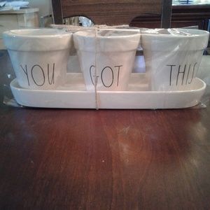 Rae Dunn "you got this" 4pc herb pots